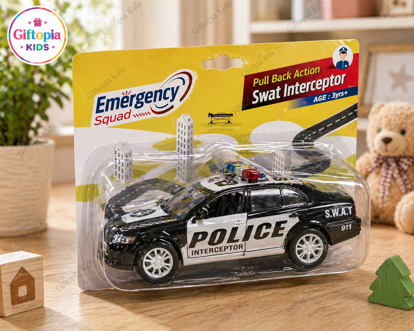 SWAT Interceptor Pull Back Police Car Toy