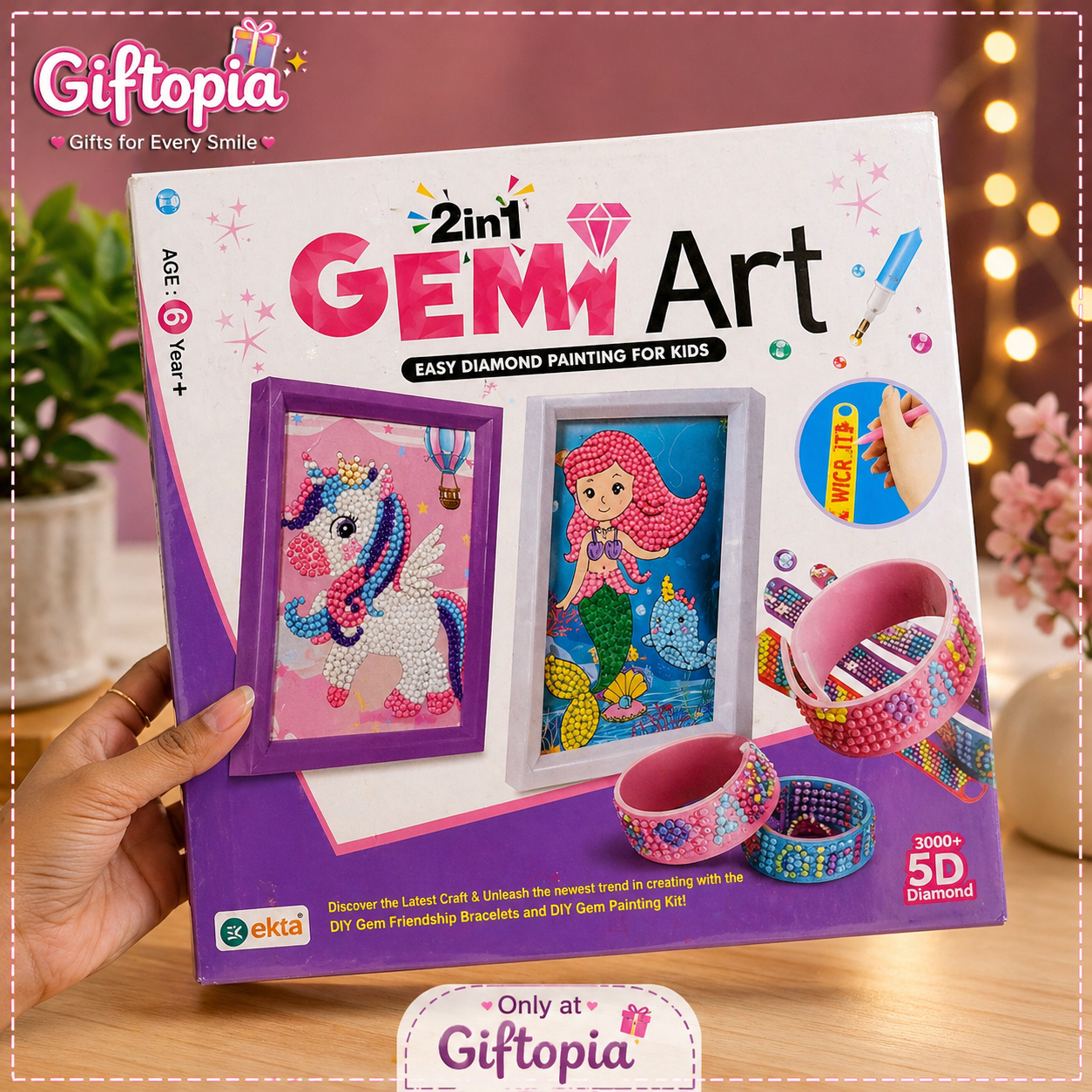 2 in 1 Gem Art Kit for Kids | DIY Diamond Painting Set