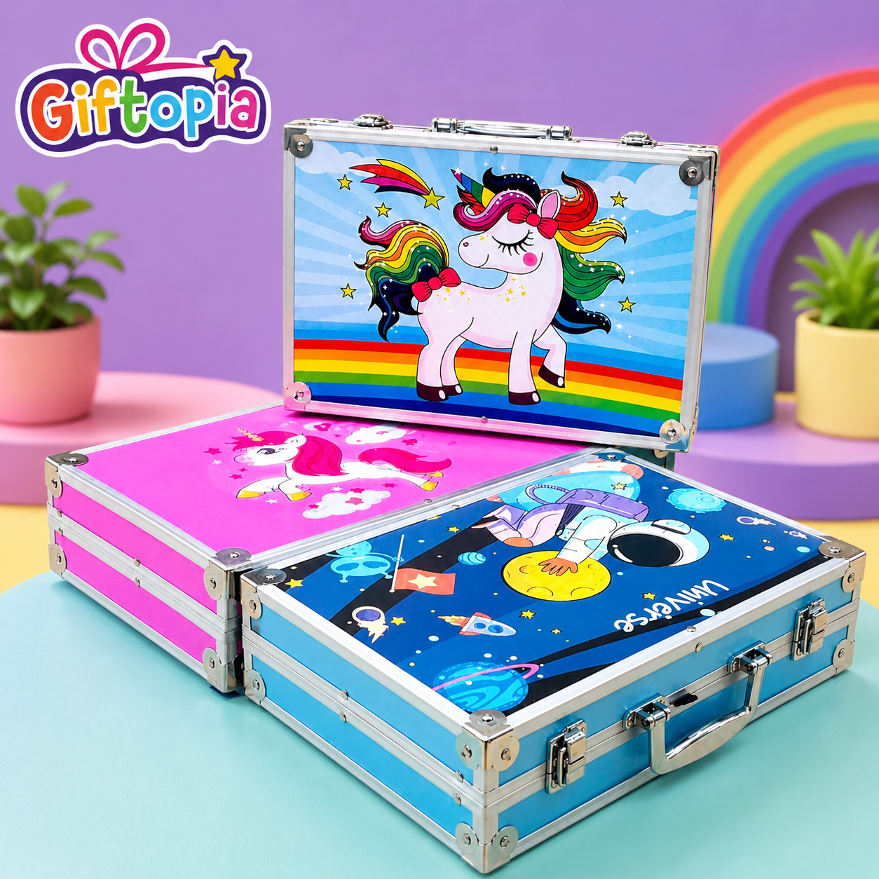Kids 145 PCS Colouring Art Kit in Metal Case