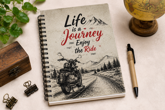 Life is a Journey spiral notebook with eco-friendly handmade paper pages by Giftopia Kids
