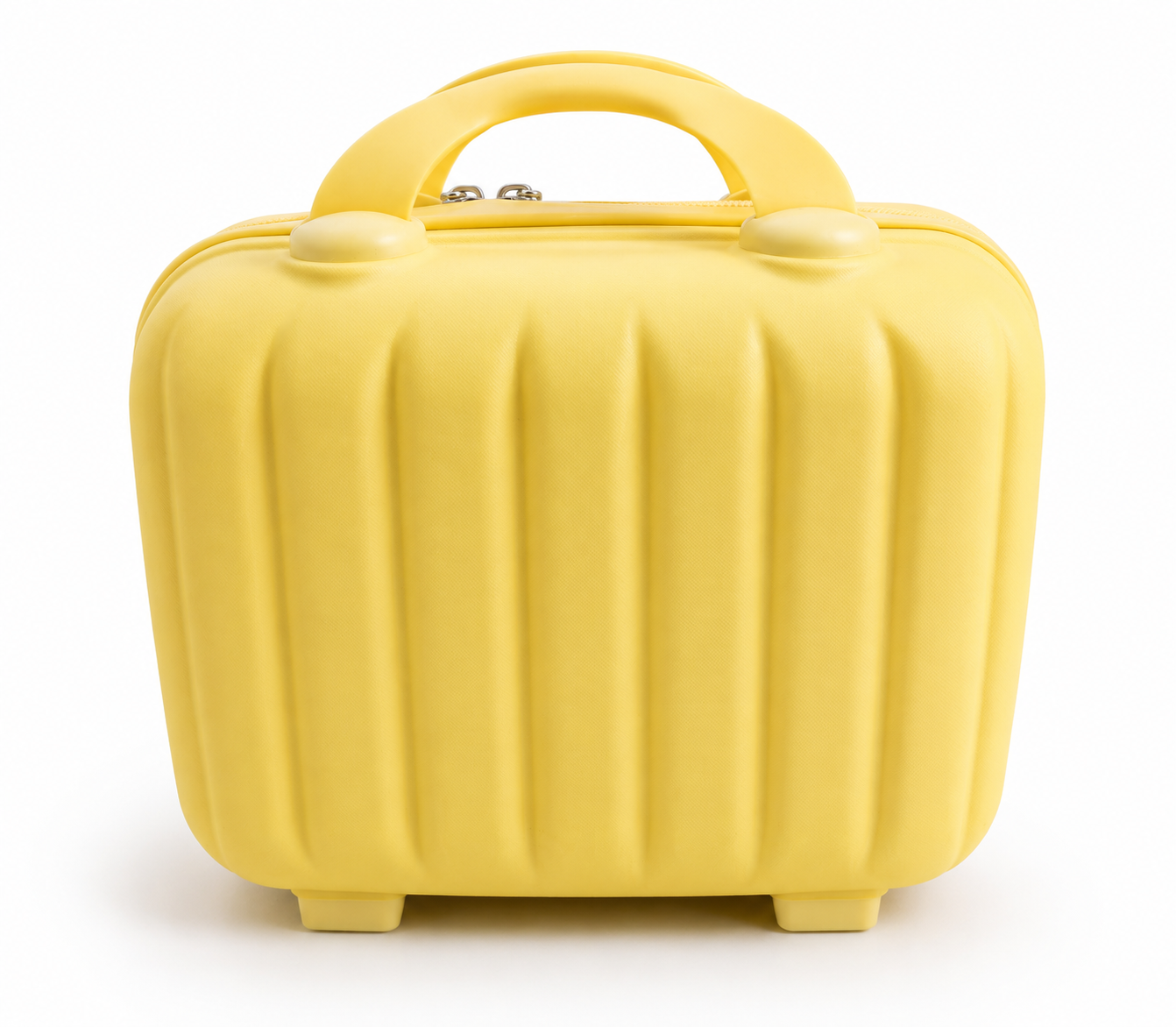 Yellow mini hard shell travel vanity case for girls